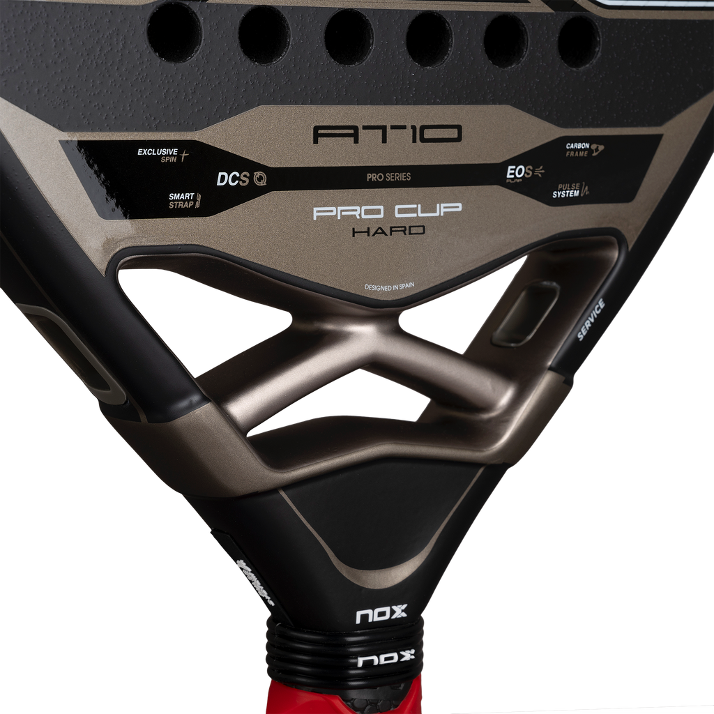 Mid-section of the NOX AT10 Pro Cup Hard (2026) padel racket. Available at ThePadelShop.co.nz