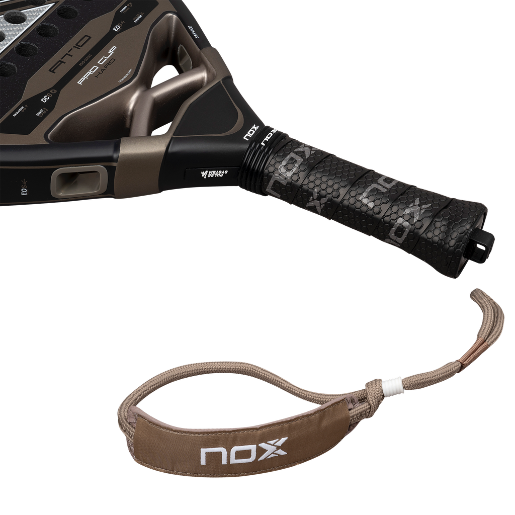 Handle of the NOX AT10 Pro Cup Hard (2026) padel racket. Available at ThePadelShop.co.nz