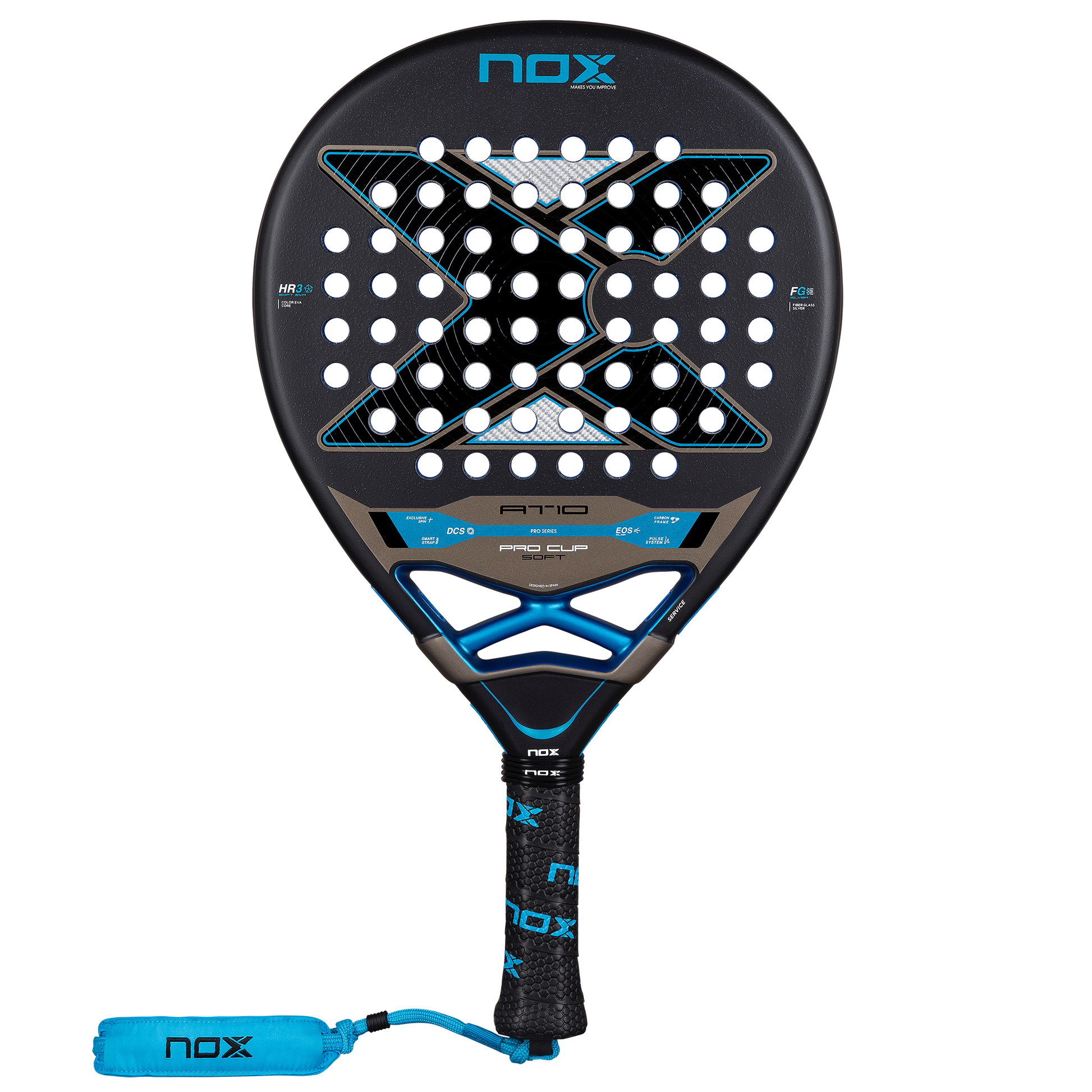 Front image of the NOX AT10 Pro Cup SOFT 2026 Padel racket Available from ThePadelShop.co.nz