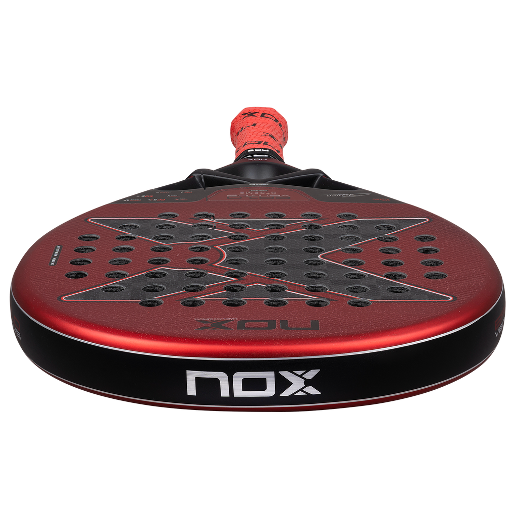 Top down, flat image of the NOX EA10 Ventus Hybrid 12K XTREM padel racket. Available at ThePadelShop.co.nz