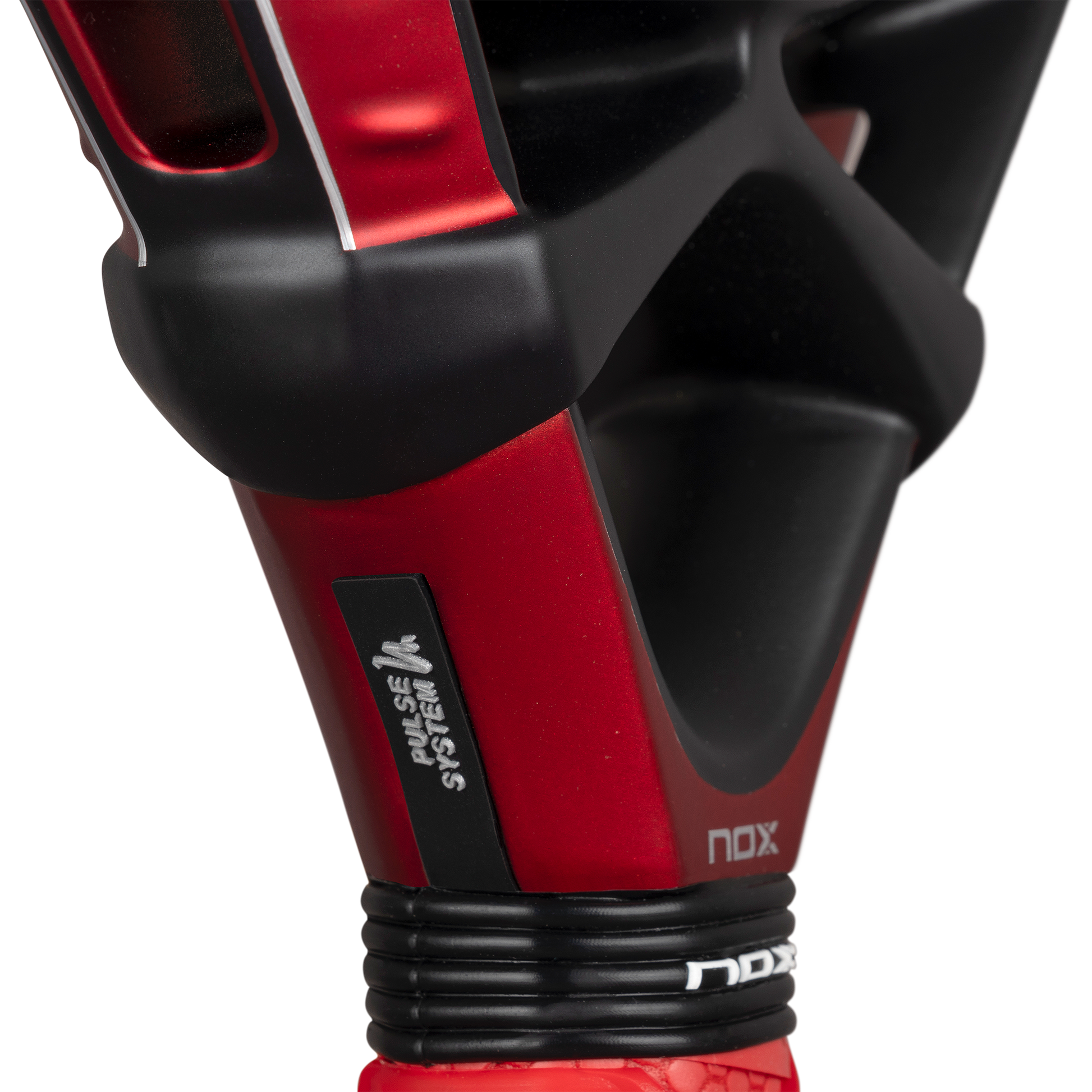 Neck of the NOX EA10 Ventus Hybrid 12K XTREM padel racket. Available at ThePadelShop.co.nz