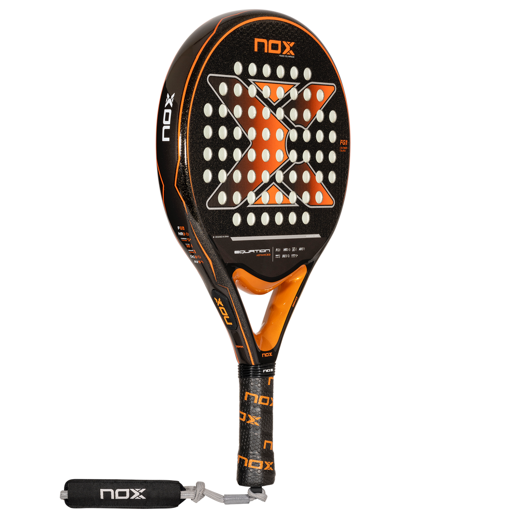 The main image of the NOX Equation Advanced Orange Padel Racket 2024 available for at thepadelshop.co.nz