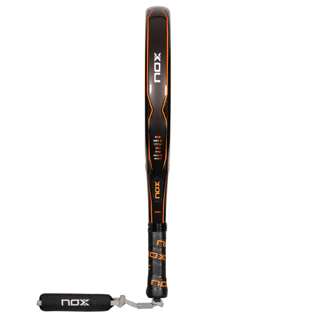 side on image of the NOX Equation Advanced Orange Padel Racket 2024 available for at thepadelshop.co.nz