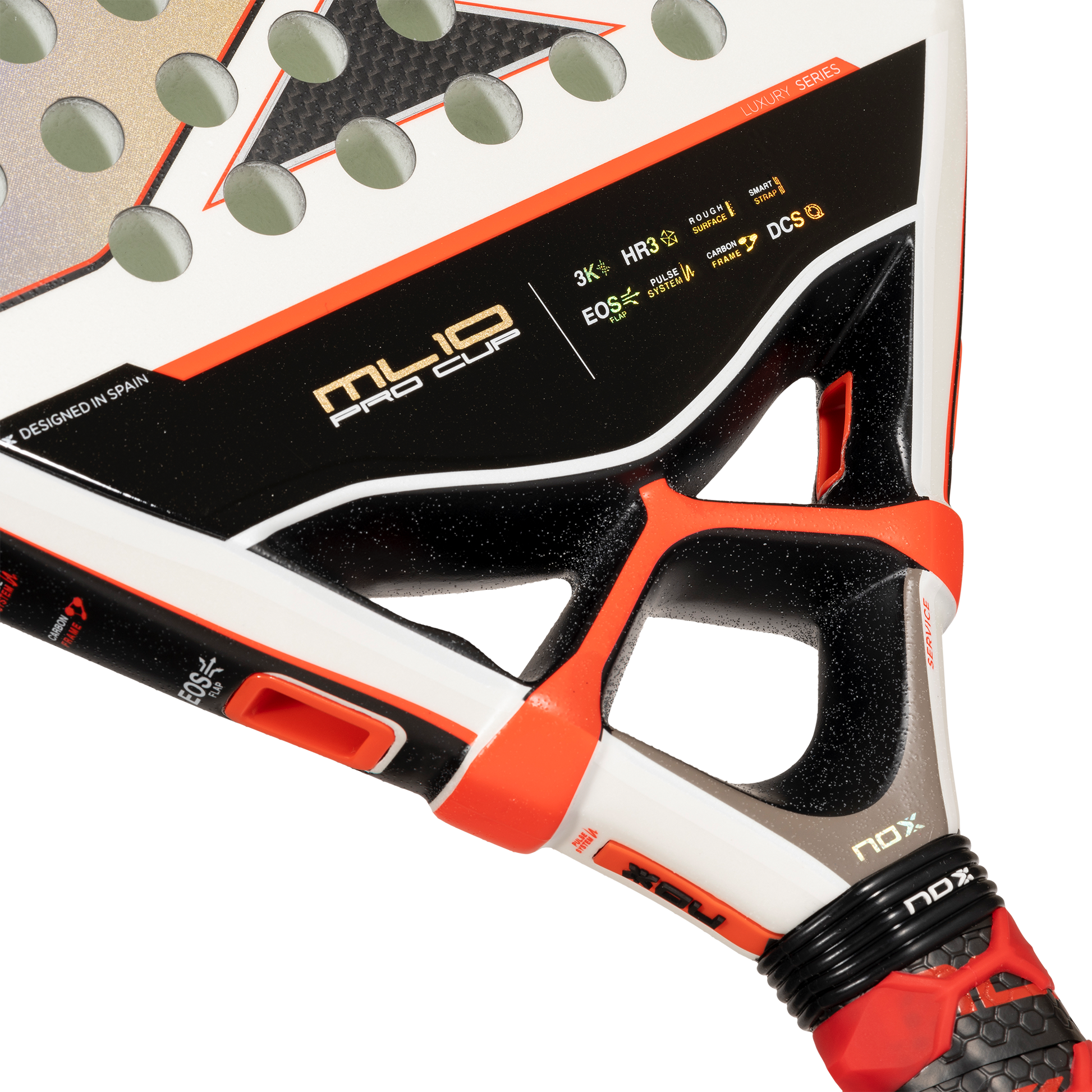 Throat view of NOX ML10 Pro Cup Luxury 2024 by Miguel Lamperti Padel racket New Zealand on sale at ThePadelShop.co.nz