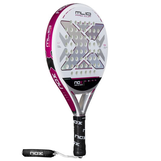 Main view of the NOX ML10 Pro Cup Silver Padel Racket available in New Zealand from ThePadelShop.co.nz