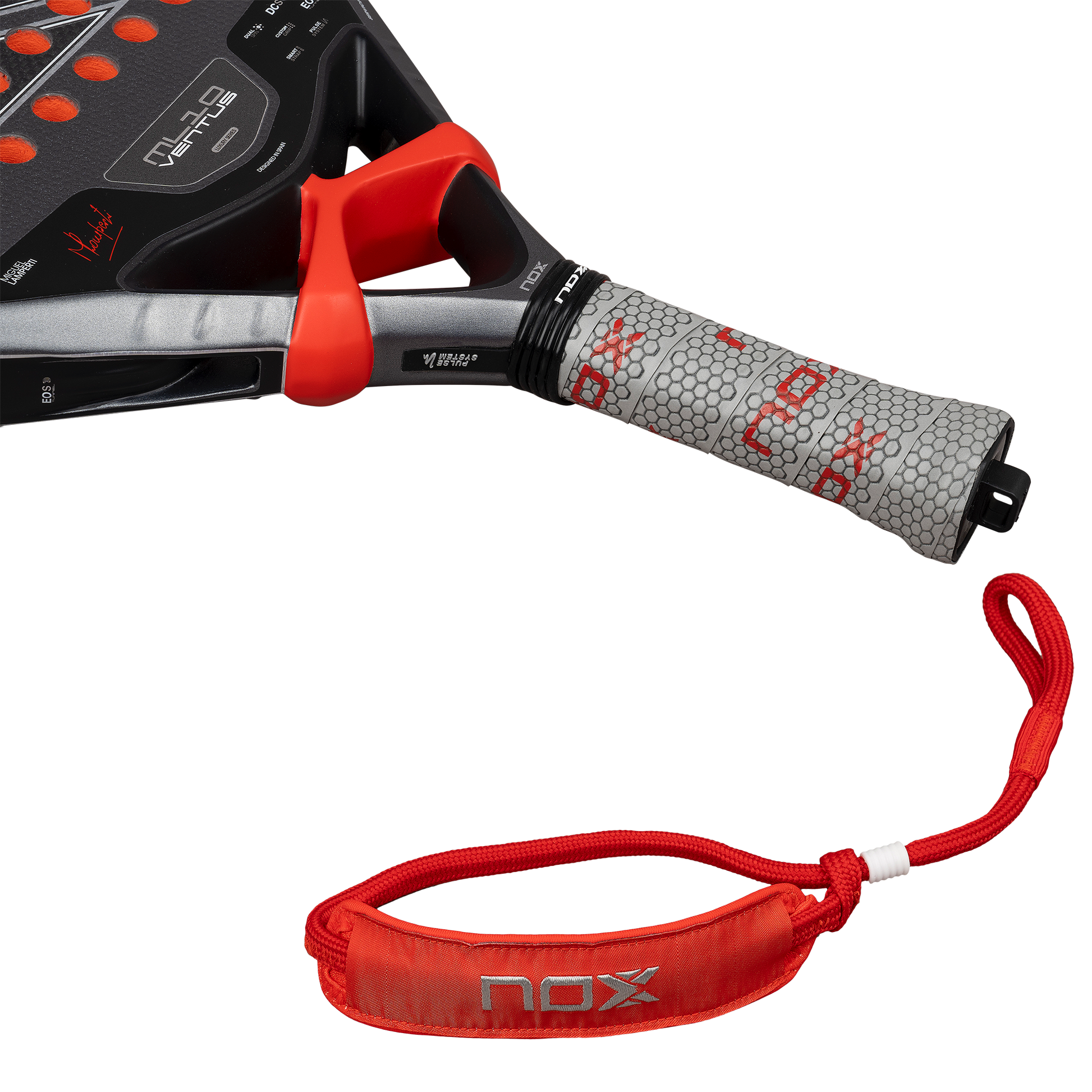 Smartstrap of the NOX ML10 Ventus Control 3k (2026) padel racket by Miguel Lamperti available in New Zealand from ThePadelShop.co.nz