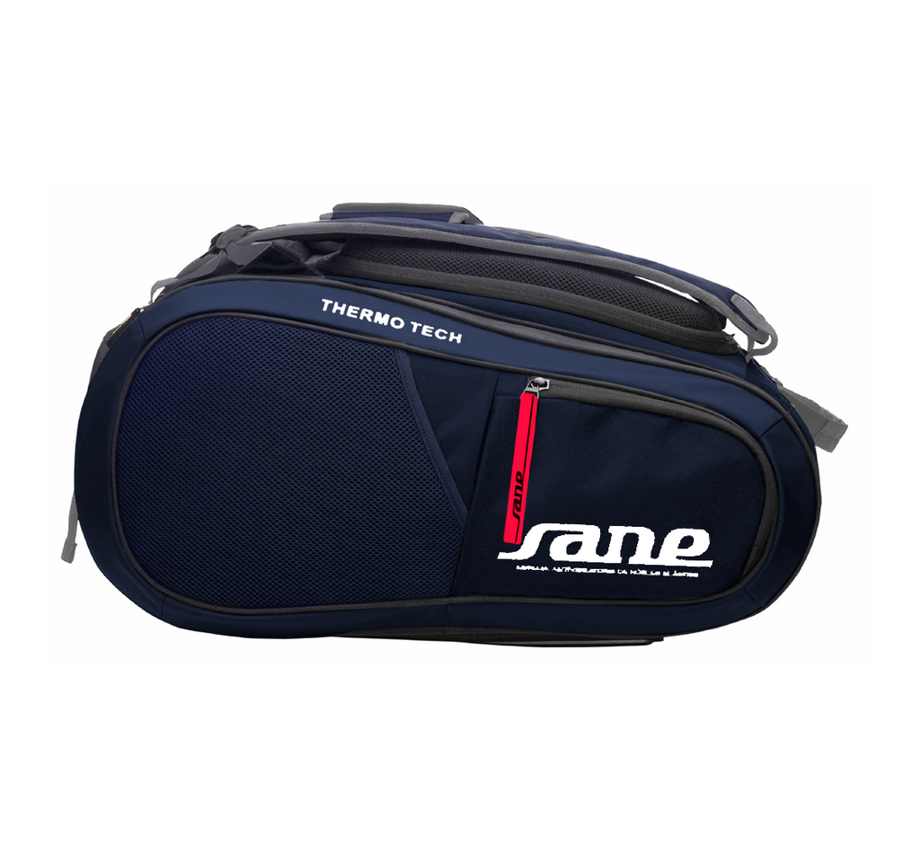  Side image of the SANE Pro Sport Blue padel racket bag now available in New Zealand from ThePadelShop.co.nz