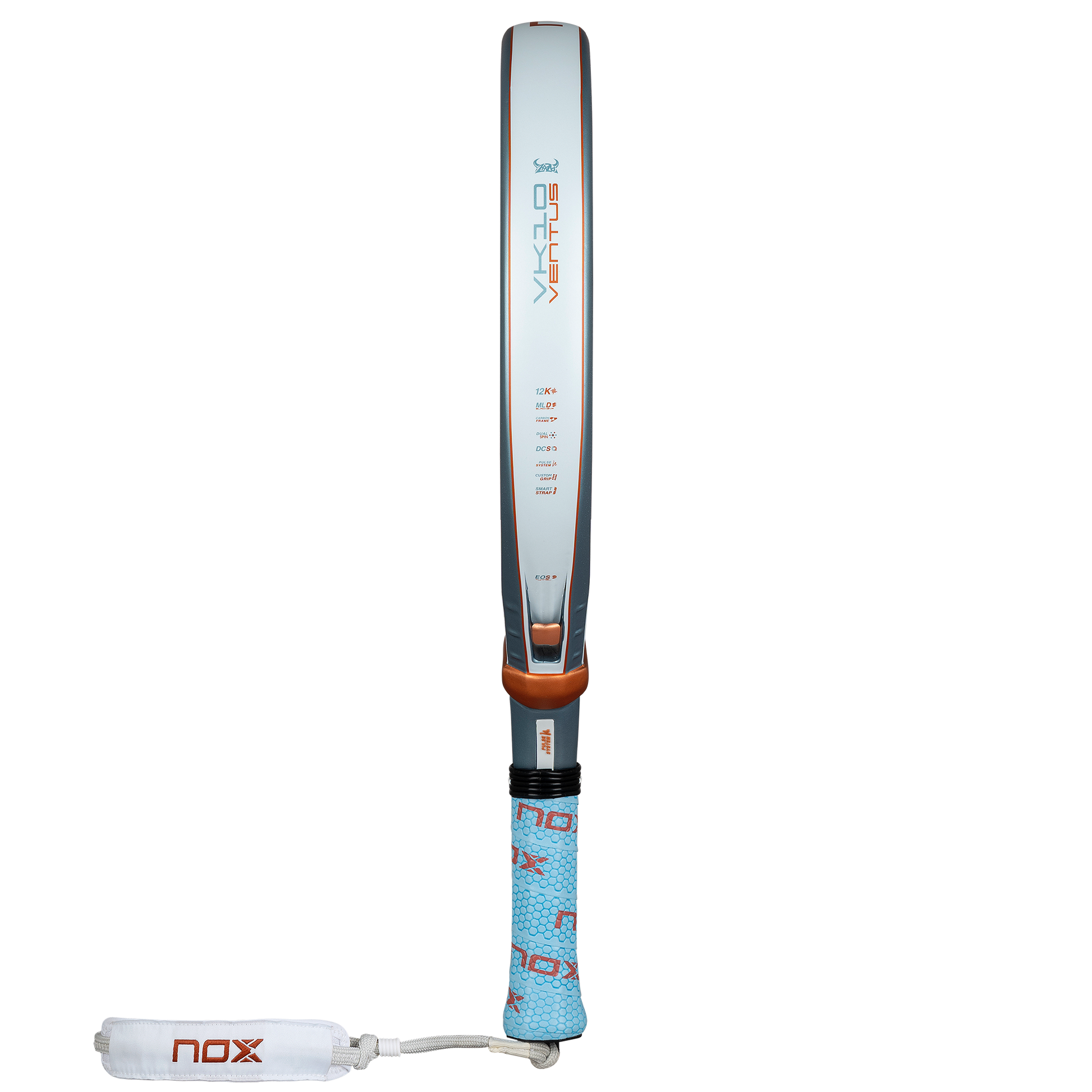Side on image of the NOX VK10 Ventus CONTROL 12K  (2026) padel racket. Available at ThePadelShop.co.nz