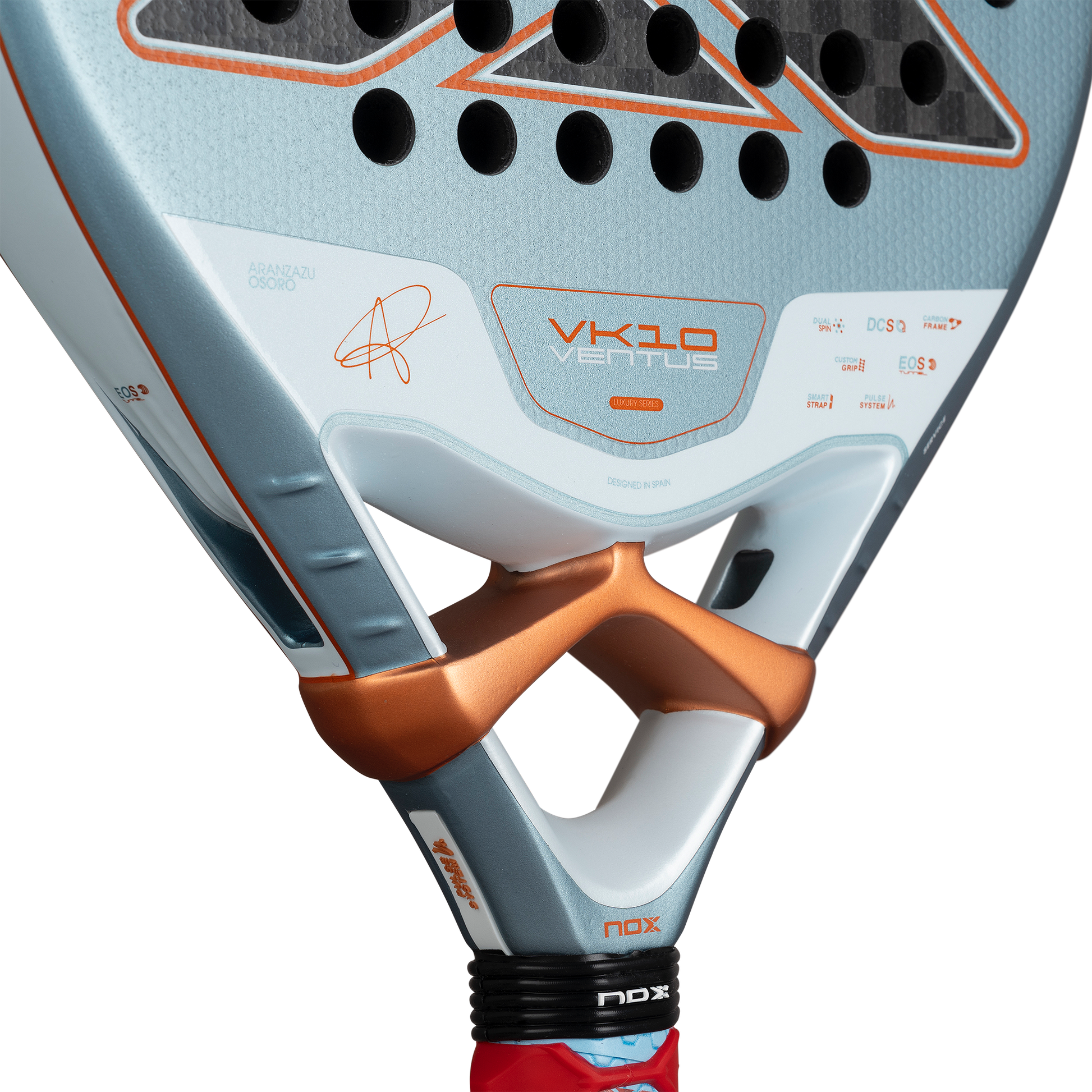 Midsection of the NOX VK10 Ventus CONTROL 12K  (2026) padel racket. Available at ThePadelShop.co.nz