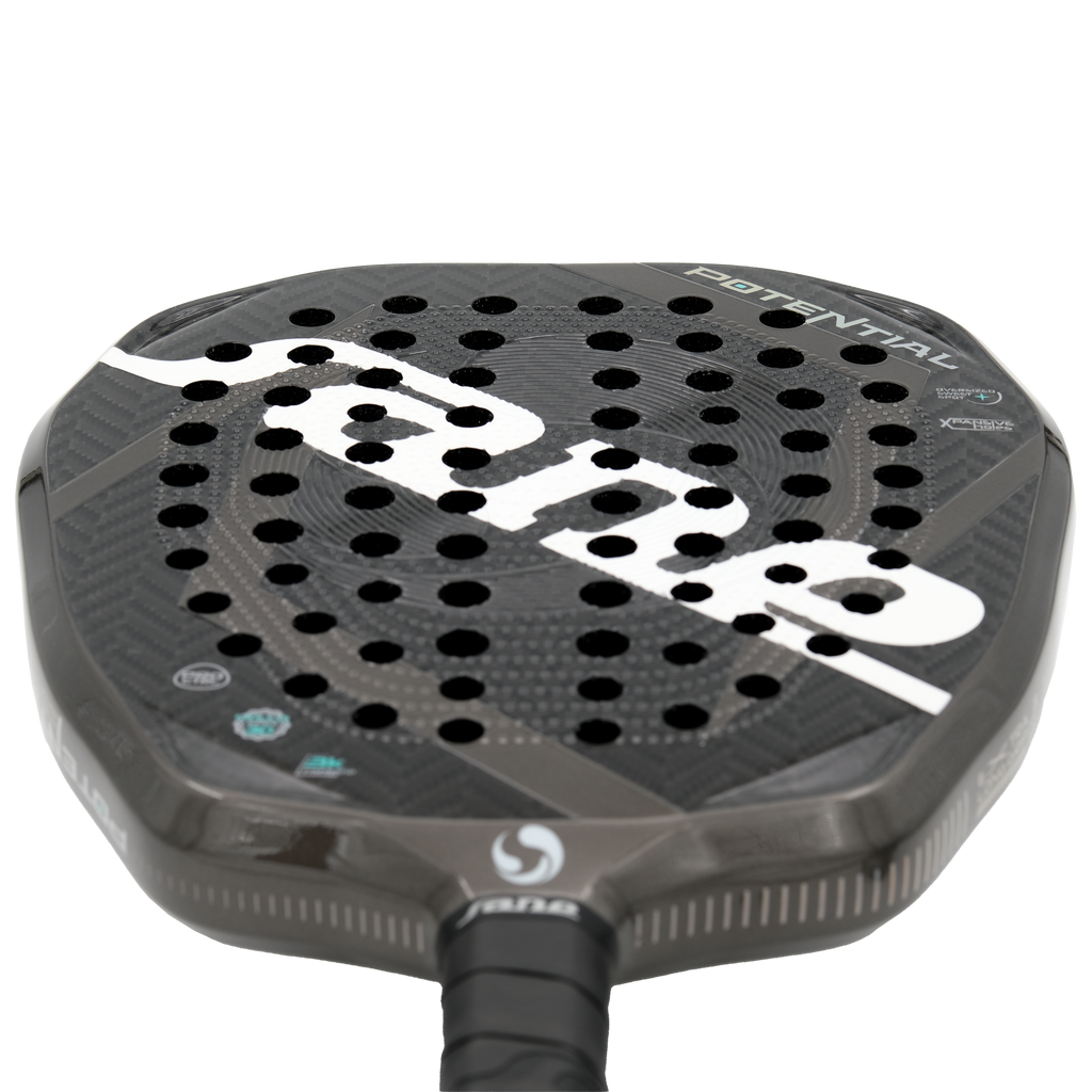 Close up Image of the SANE Potential Intermediate Edition Padel Rackets now available in New Zealand from ThePadelShop.co.nz