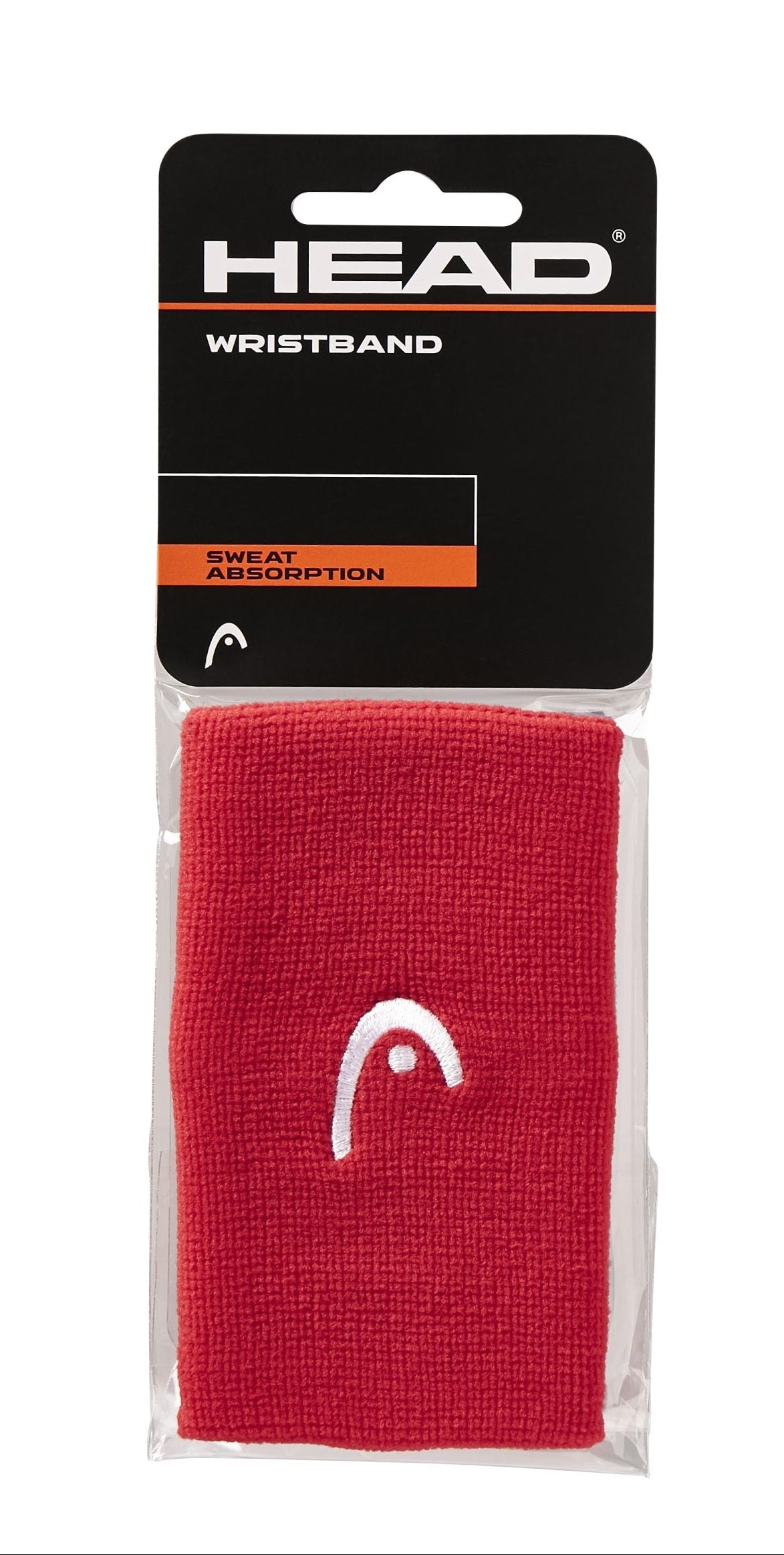 Red wristband with HEAD logo on packaging against a white background for Padel