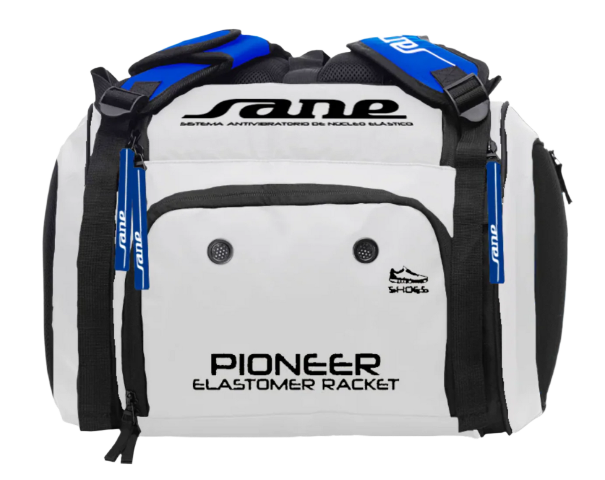 top image of the Sane Pro Sprot padel bag - blue and white