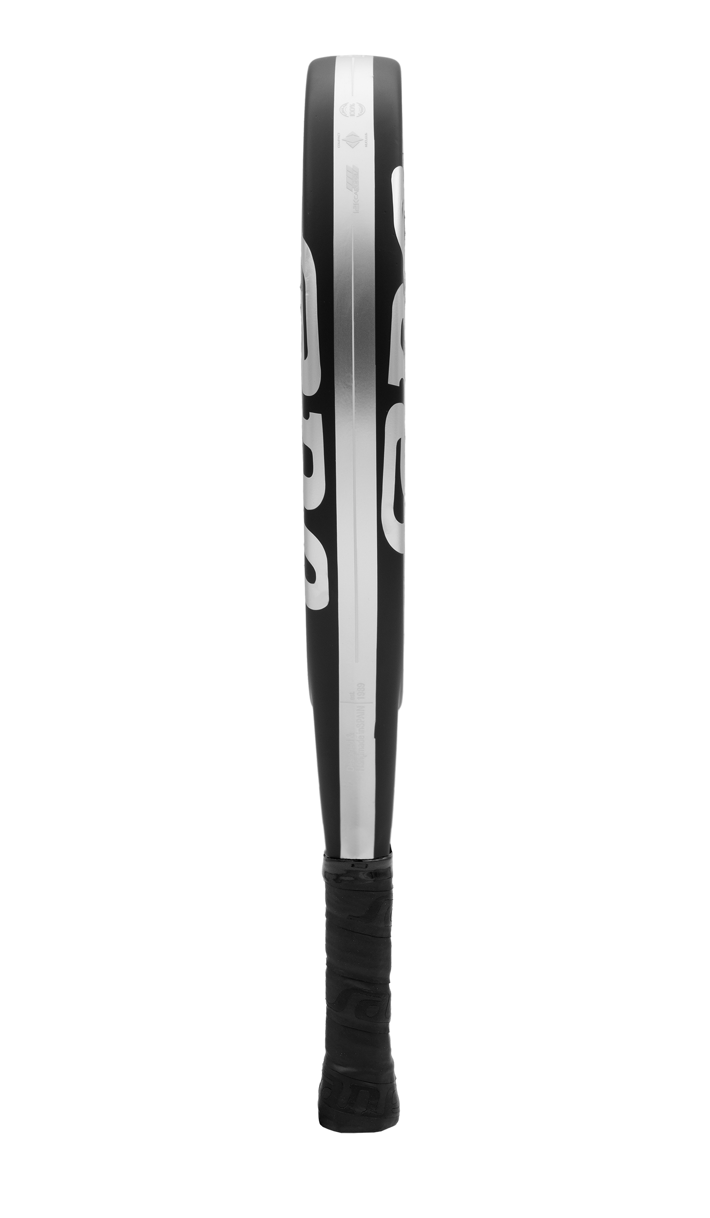 Side image of the SANE Assassin Black ll Padel Racket available in New Zealand from ThePadelShop.co.nz