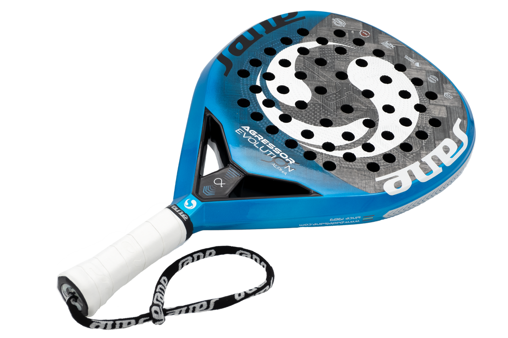 Fun image of the SANE Agressor Evolution Alpha padel racket available in New Zealand from ThePadelShop.co.nz