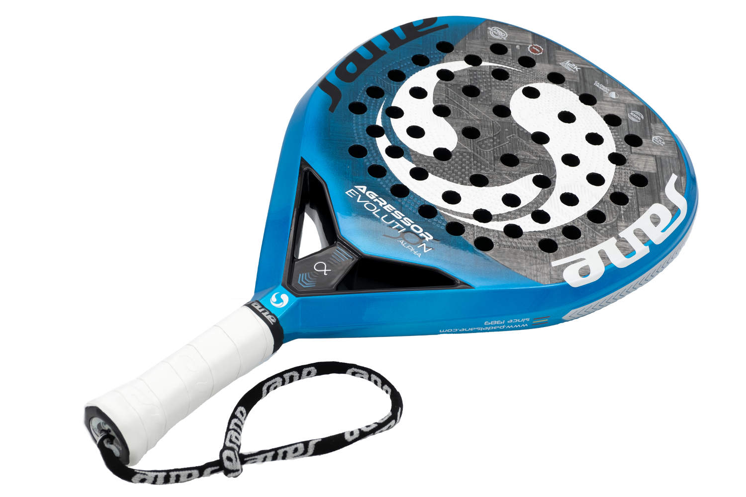 Fun image of the SANE Agressor Evolution Alpha padel racket available in New Zealand from ThePadelShop.co.nz