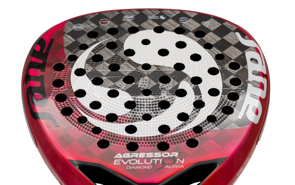 Close up Image of the SANE Agressor Evolution Diamond Alpha (2025) Padel Racket available in New Zeland from ThePadelShop.co.nz