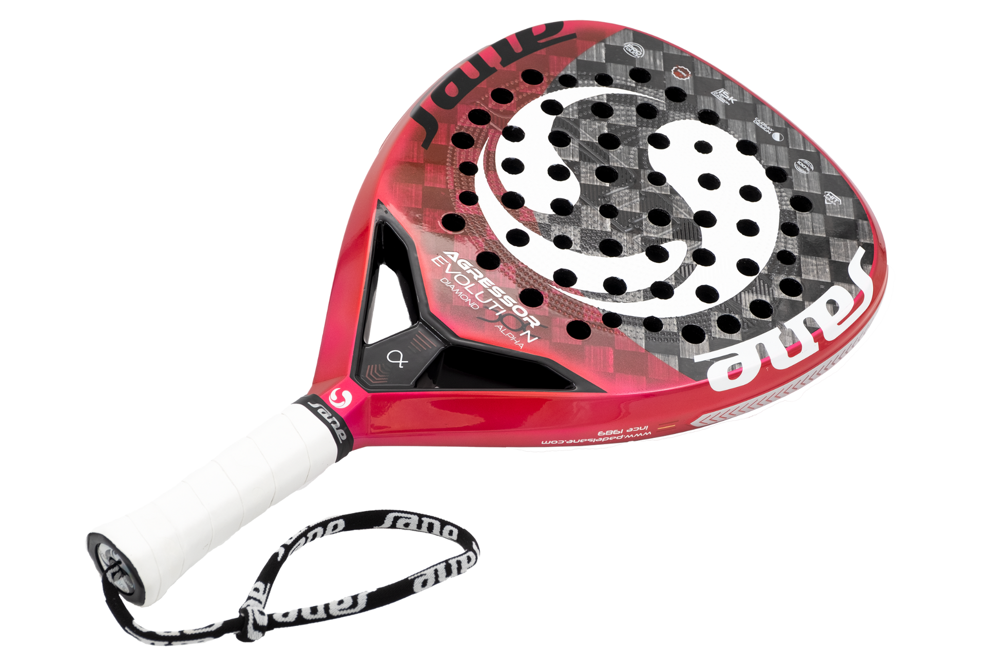 Fun Image of the SANE Agressor Evolution Diamond Alpha (2025) Padel Racket available in New Zeland from ThePadelShop.co.nz