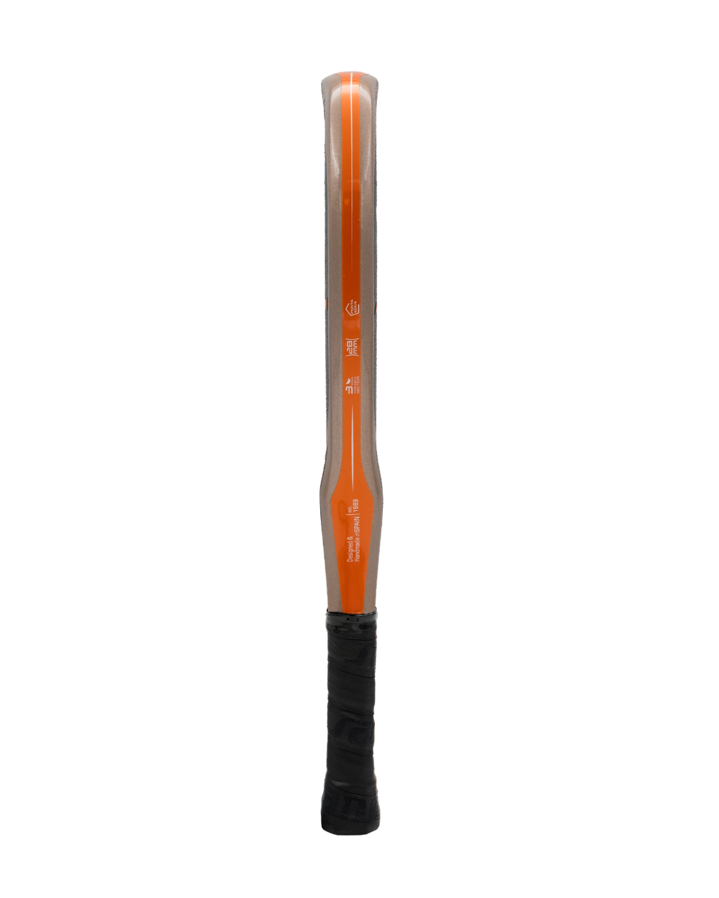 Side image of the SANE Cinetik 28 Professional - Javi Ruiz Padel racket available in New Zealand from ThePadelShop.co.nz
