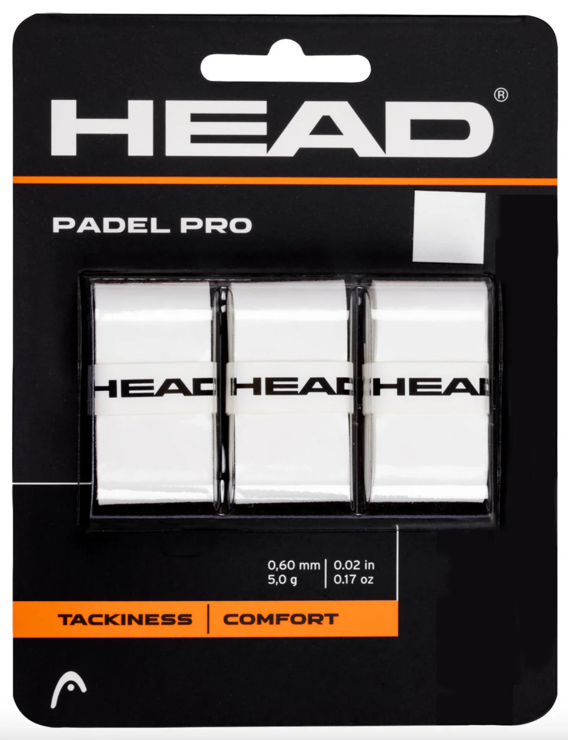 3 pack of White HEAD Padel pro overgrows