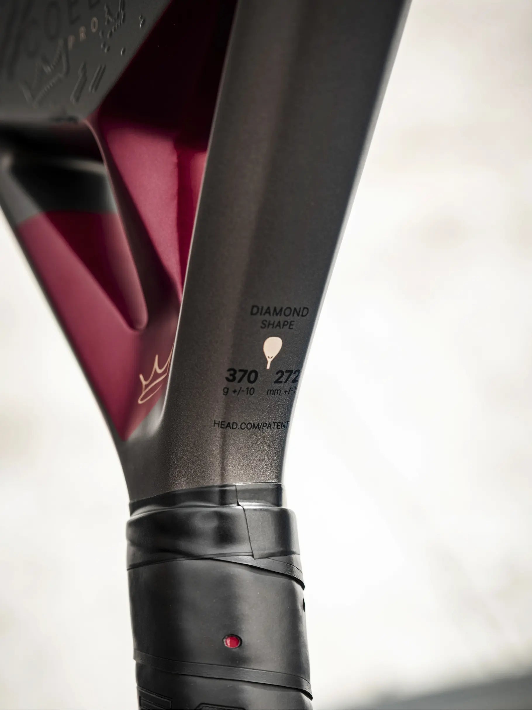 Close up of the heart of the HEAD Coello Pro 2026 Padel racket available in New Zealand from Thepadelshop.co.nz