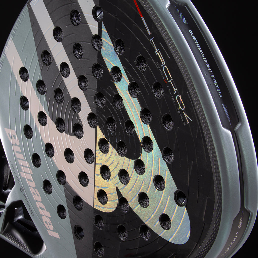 Close up of the Counter Weight System of the Bullpadel Hack 04 2026 Padel Racket available in New Zealand from ThepadelShop.co.nz