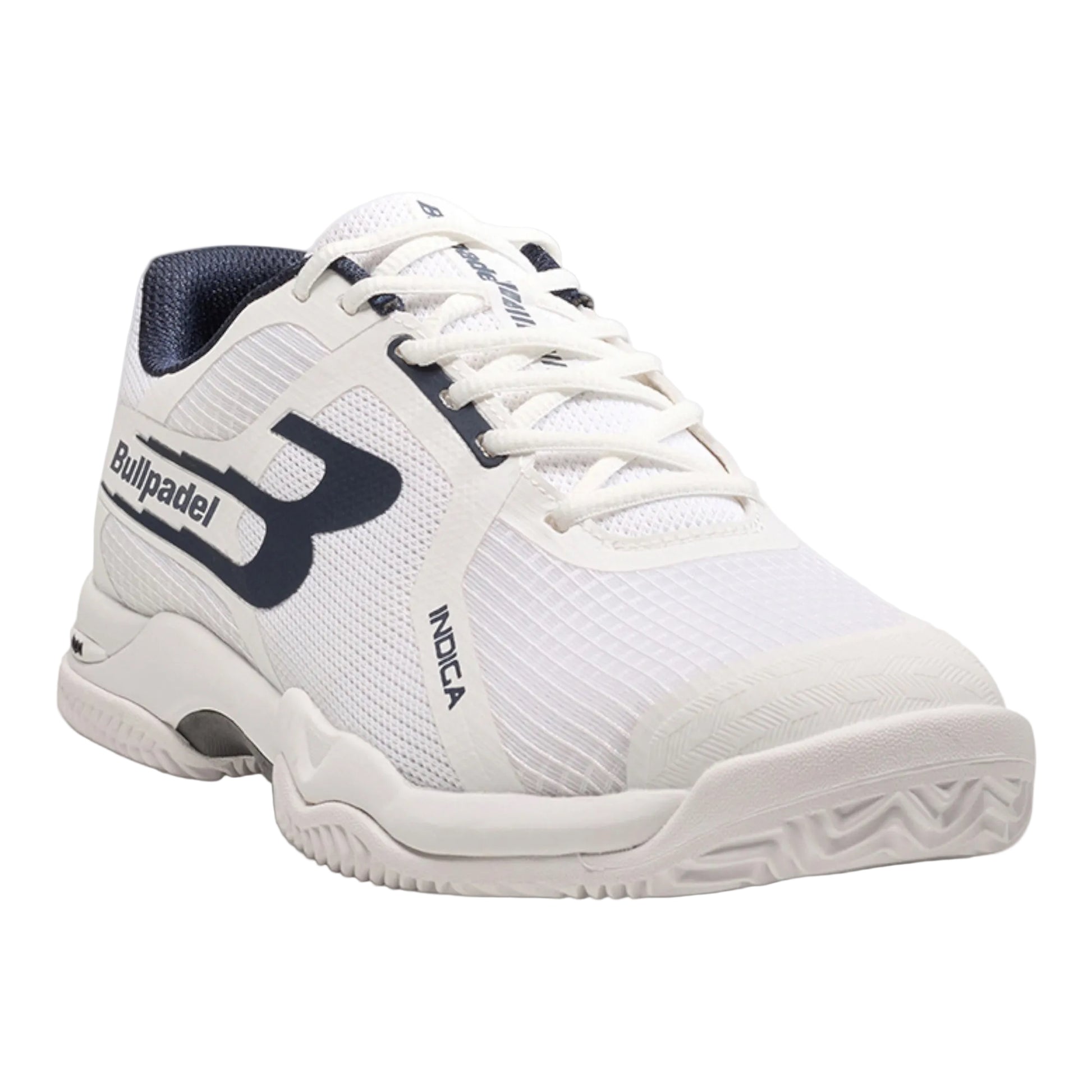 Front image of the Bullpadel Indiga 26v Blanco Padel Shoe available in New Zealand from thepadelShop.co.nz