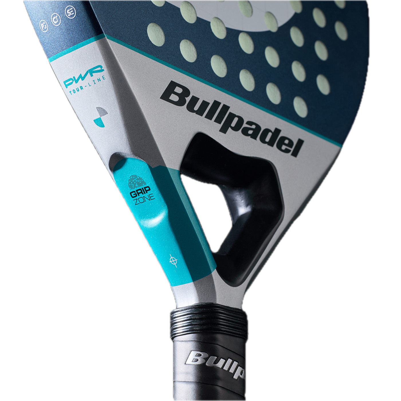 close up of heart image of the Bullpadel Indiga Power (2026) padel racket available in New Zealand from ThePadelShop.co.nz