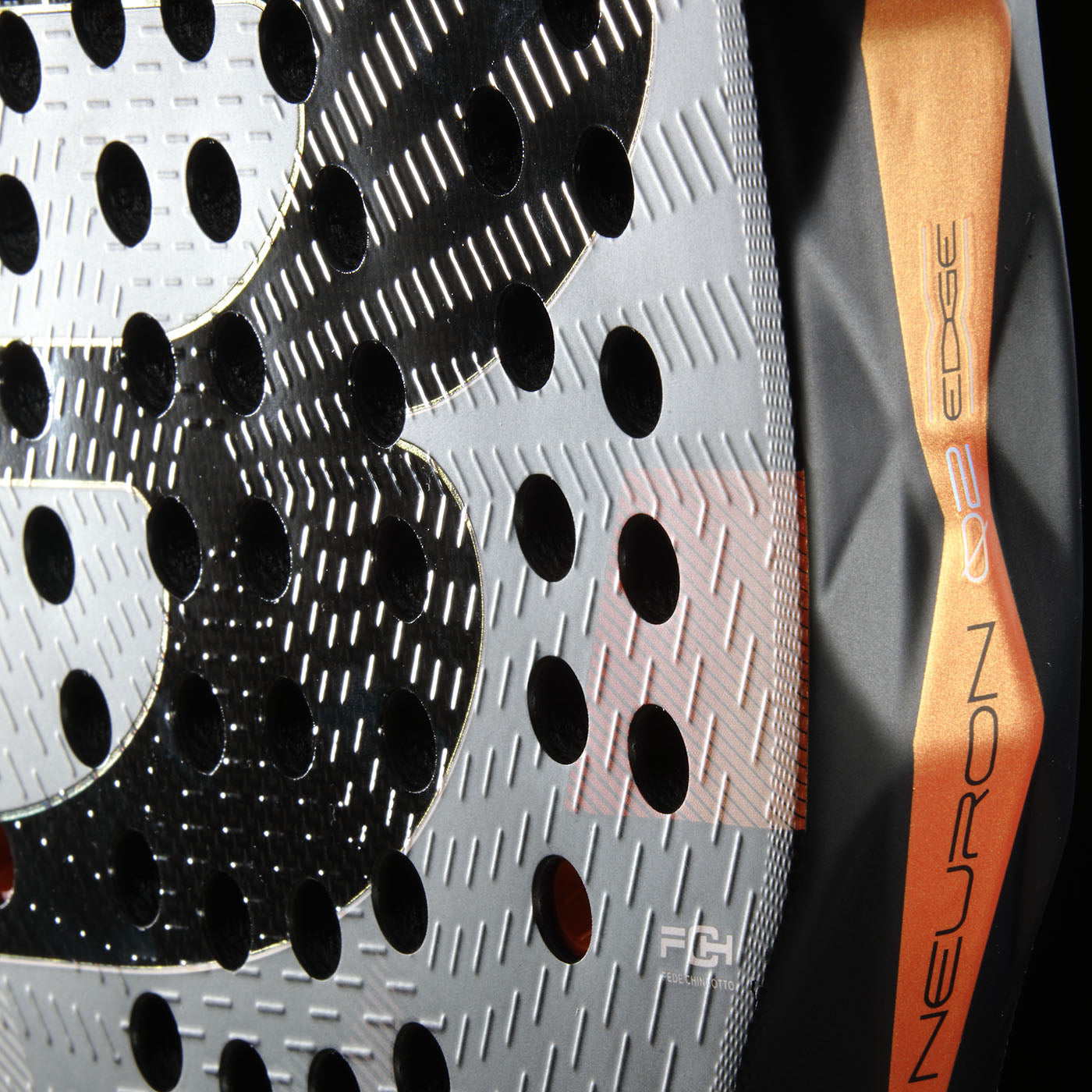 Close up of the Edge of the Bullpadel Neuron 02 Edge 2026 padel racket available in New Zealand at ThePadelShop.co.nz