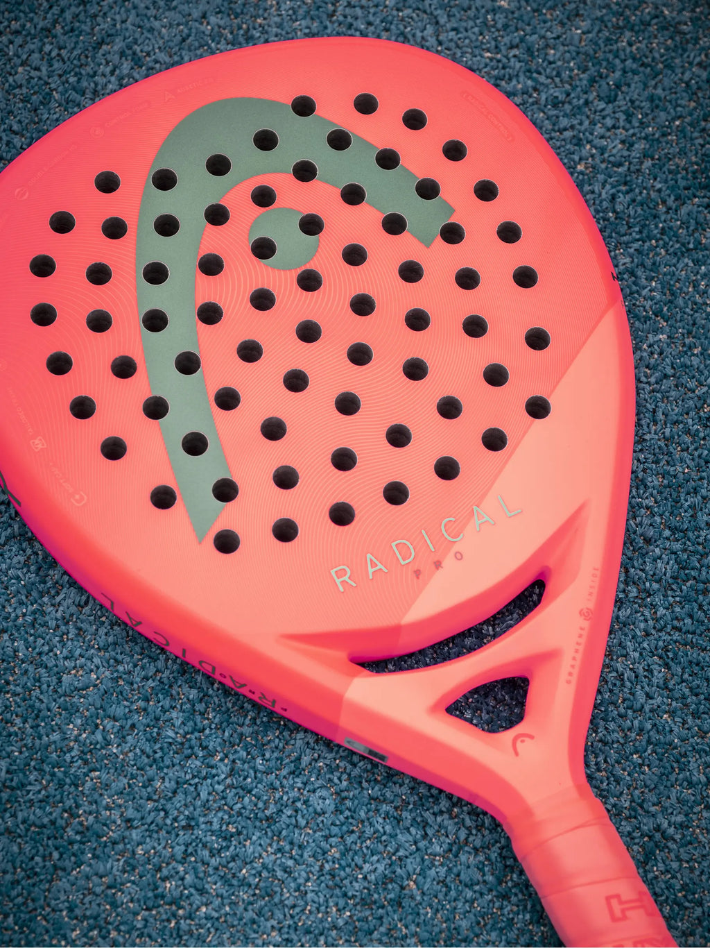 Closeup image of the HEAD Radical pro 2026 Padel racket Available in New Zealand from ThePadelShop.co.nz