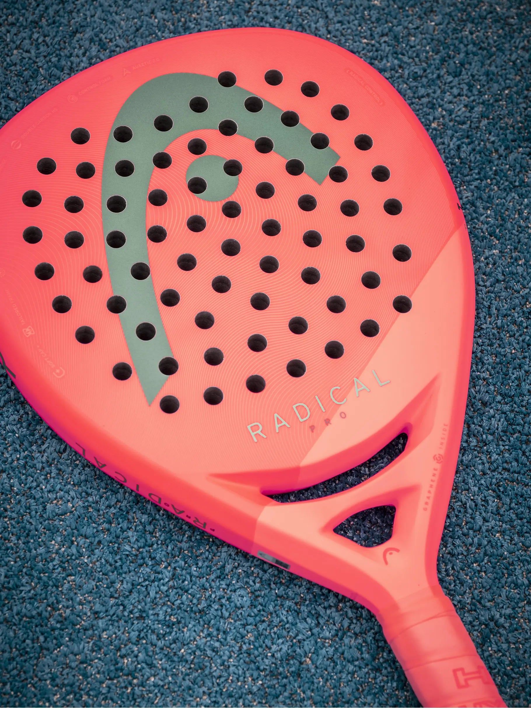 Closeup image of the HEAD Radical pro 2026 Padel racket Available in New Zealand from ThePadelShop.co.nz