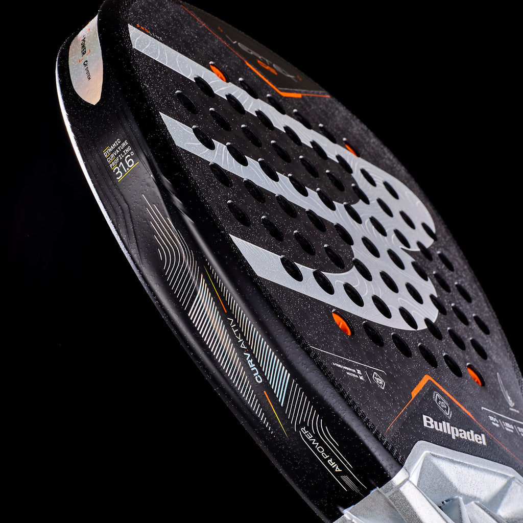 Close up of the sandpaper surface of the Bullpadel Vertex 05 (2027) padel racket available in New Zealand from ThePadelShopNZ.