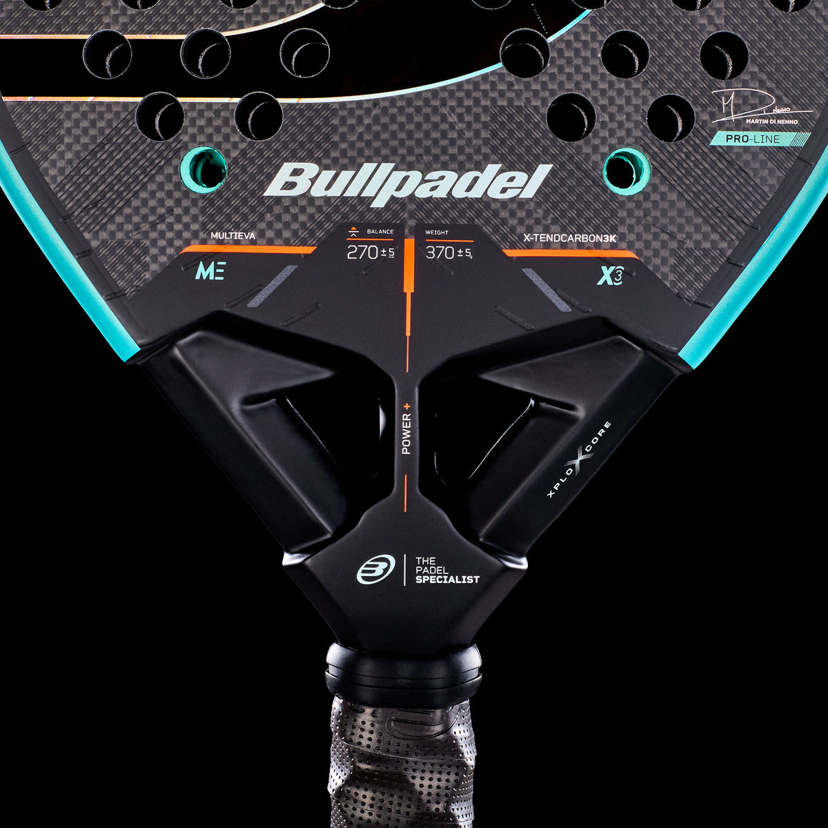 Heart image of the Bullpadel XPLO (2027) Padel racket available in New Zealand from ThePadelShopNZ 